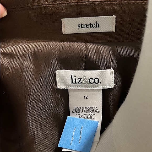 Brown Women's Blazer Faux Pockets - Picture 5 of 6